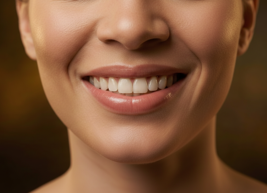 Beautiful smile showcasing all components